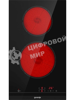 Варочная панель Gorenje ECT321BCSC, конфорок: 2 шт., стеклокерамика, независимая, черный