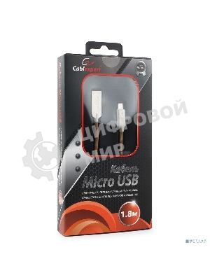 Кабель USB2.0 Cablexpert CC-P-mUSB02Gd-1.8M, AM/microB, серия Platinum, длина 1.8м, золотой, блистер