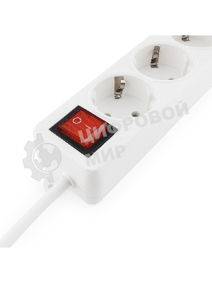 Сетевой фильтр Гарнизон ELB-G3-W-3, 3 евророзетки с выключателем и заземлением, допустимый ток 16А, длина 3м.