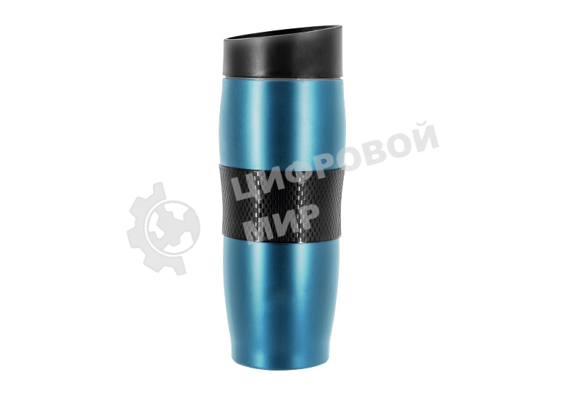 Термокружка LARA LR04-24 <Aqua> 380мл, двойные стенки, вакуум, сталь/силикон