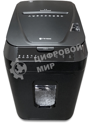 Шредер ГЕЛЕОС АП40-4, DIN P-4 (4 ур-нь секр.), фрагмент 3,9х12мм, АВТОПОДАЧА 170 лист (70г/м2), пл.карты/скрепки/скобы, 37 литров