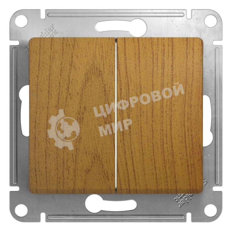 Механизм выключателя 2-кл. СП Glossa 10А IP20 10AX дер. дуб SchE GSL000551