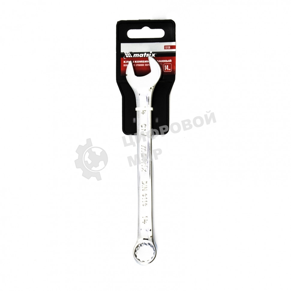 Ключ комбинированный Matrix, 14 мм, CrV, полированный хром