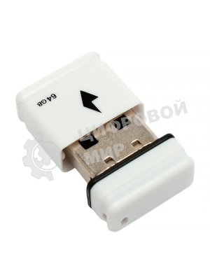 Флешка USB Gembird GFL-2.0-64mini, 64Gb, USB 2.0, R/W 30/15, белый