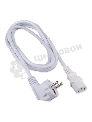 Кабель питания Cablexpert Schuko-C13, 3x1.0мм2, 10A, с заземлением, медь, 2м, белый, пакет
