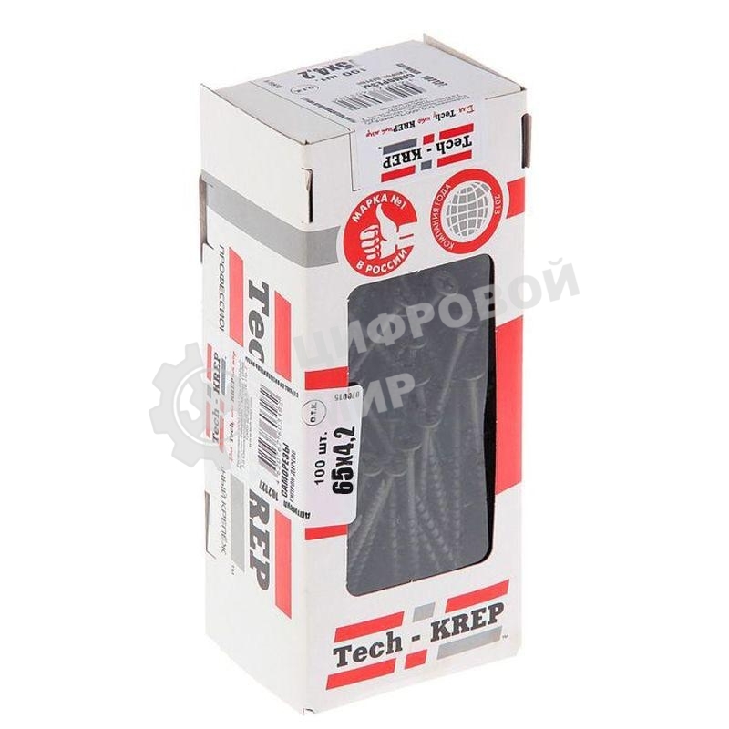 Саморез 4.2х65 гипсокартон-дерево (уп.100 шт) коробка Tech-Krep 102126