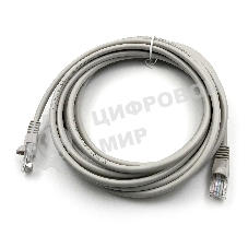 Патч-корд Buro UTP cat.5e 5м серый RJ-45 (m)-RJ-45 (m)