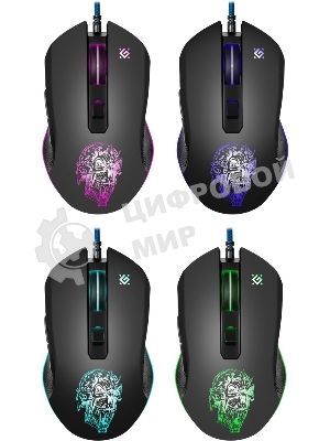 Мышь проводная Defender Sleipnir GM-927 черный, 12800 dpi, USB, кнопки - 6