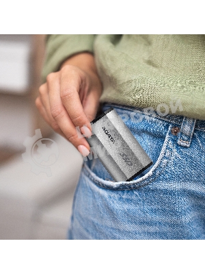 Внешний SSD ADATA SD810, 500 Gb, USB 3.2 Gen 2x2 Type-C, R/W 2000/2000, серебристый
