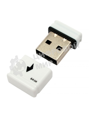 Флешка USB Gembird GFL-2.0-64mini, 64Gb, USB 2.0, R/W 30/15, белый