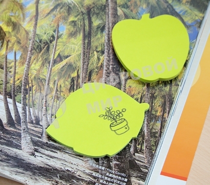 Блок самоклеящийся бумажный Stick`n 21449 70x70 мм, 50 листов, 70 г/м2, неон, зеленый вырубной 