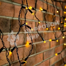 Гирлянда Neon-night Айсикл (бахрома) светодиодный, 4,8 х 0,6 м, черный провод, 230 В, диоды желтые, 176 LED
