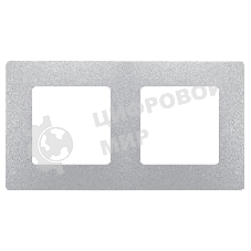 Рамка ETIKA 2 поста алюминий ETIKA Рамка 2 поста алюминий