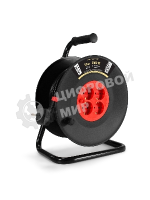 Удлинитель на катушке ExeGate industrial ECS-10-3-50 (4 евророзетки с заземлением, IP20, 50 м, защита от детей, защита от перегрузки, 3х1,0 мм2, 10А/2.3 кВт)