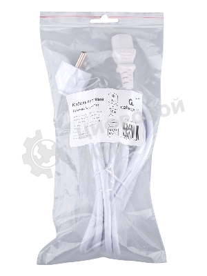 Кабель питания Cablexpert Schuko-C13, 3x1.0мм2, 10A, с заземлением, медь, 2м, белый, пакет