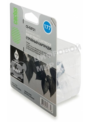 Картридж струйный Cactus CS-C8721 №177 черный (26мл) для HP PS 3213/3313/8253/C5183/C6183/C6283/C7183/C7283/C8183/D7163/D7263/D7363/D7463