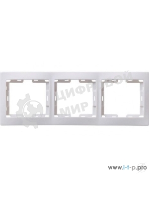 Рамка IEK EMK30-K01-DM РГ-3-КБ 3местн. горизонт. КВАРТА (белый)