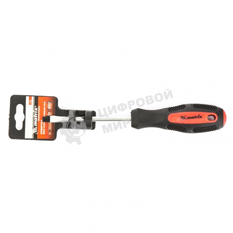 Отвертка Matrix Anti-Slip, SL6,0 х 100 мм, CrV, двухкомп. рукоятка