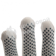 Перчатки из синтетической нити, ПВХ точка, 13 класс, белые, L Россия