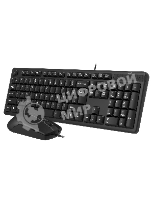 Комплект клавиатура+мышь A4Tech KK-3330 проводной, USB, 1200 DPI, чёрный