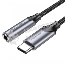 Переходник Vention USB-C M/ Jack 3.5 mm F DAC - 1м Серый