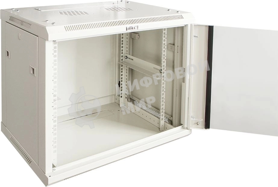 Шкаф коммутационный Lanmaster Pro (TWT-CBWPG-15U-6X4-GY) настенный 15U 600x450 мм пер. дв. стекл 60 кг серый 350 мм 768 мм IP20 металл