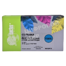 Картридж струйный Cactus CS-F9J66A (728XL) пурпурный (130 мл) для HP DJ T730/T830