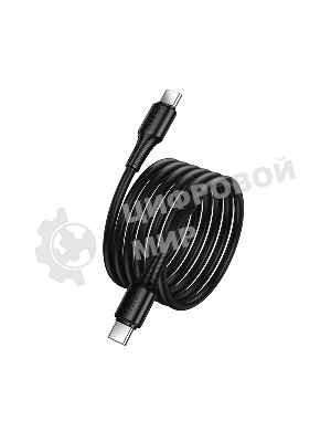 Кабель USB2.0 Hoco Type-C/Type-C, 3А, 60Вт, X120, 1м, черный, коробка