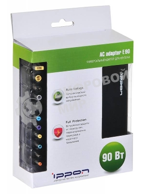 Блок питания Ippon E90 автоматический 90W 15V-19.5V 8-connectors 6A от бытовой электросети LED индикатор