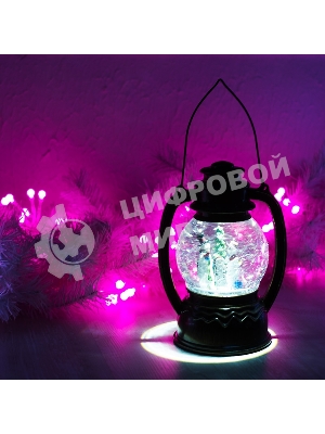 Декоративный фонарь Neon-night с эффектом снегопада и подсветкой 