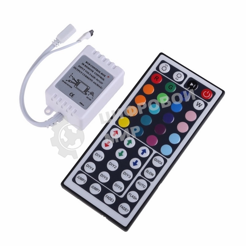 Мини контроллер LED ИК(IR) 72 W/144 W, 44 кнопки, 12 V/24 V