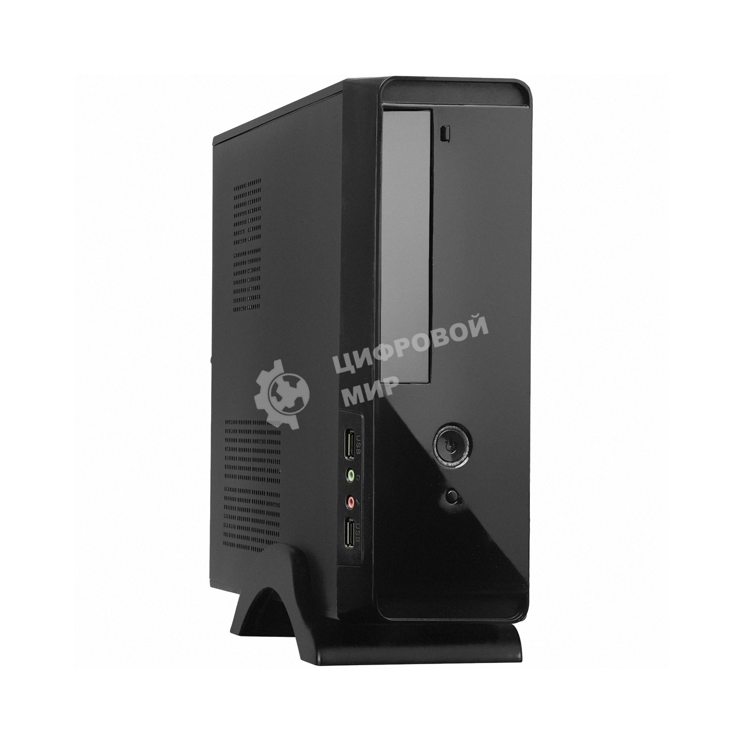 Компьютерный корпус ExeGate EX268701RUS MiniITX ExeGate MI-209 Black, miniITX/mATX, (M450, 80мм), 2хUSB, Audio