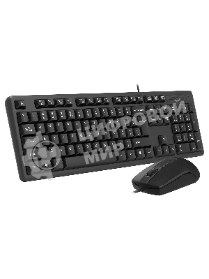 Комплект клавиатура+мышь A4Tech KK-3330 проводной, USB, 1200 DPI, чёрный