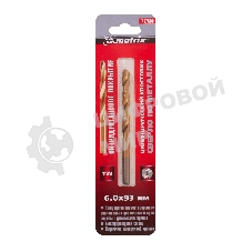 Сверло по металлу Matrix, 6 мм, HSS, нитридтитановое покрытие, цилиндрический хвостовик