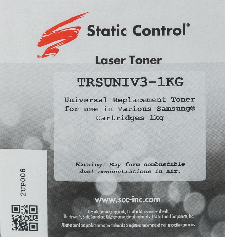 Тонер Static Control TRSUNIV3-1KG черный флакон 1000гр. для принтера Samsung ML2160/SCX3400/M2020/M2070