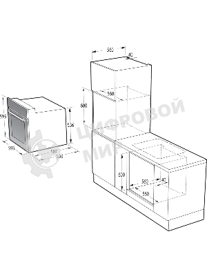 Встраиваемый духовой шкаф электрический Gorenje BO6727E03NX, черный/серебристый
