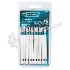 Набор бит Gross 11379 PH2х90, сталь S2, 10 шт.