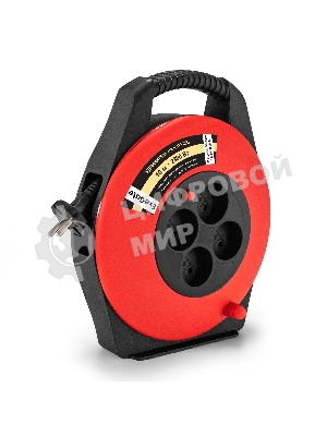 Удлинитель на катушке ExeGate Master ECS-10-2-10 (4 евророзетки, IP20, 10м, защита от детей, защита от перегрузки, 2х0,75мм2, 10А/2.3кВт)