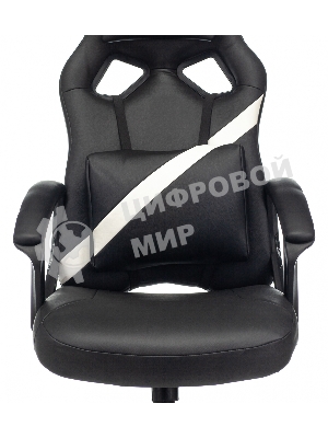 Кресло игровое Zombie DRIVER черный/белый, искусственная кожа, с подголов. крестовина пластик