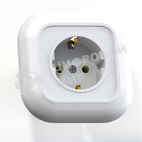 Розетка Кунцево-Электро 1-м СП Валентина РС16-635 с заземл. белый