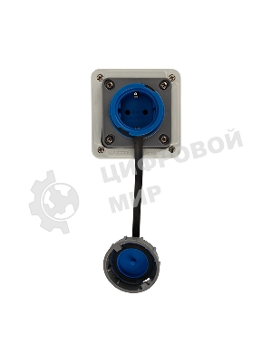 Розетка настенная Rexant влагозащищенная с крышкой 16 А, 2Р+РЕ, IP68