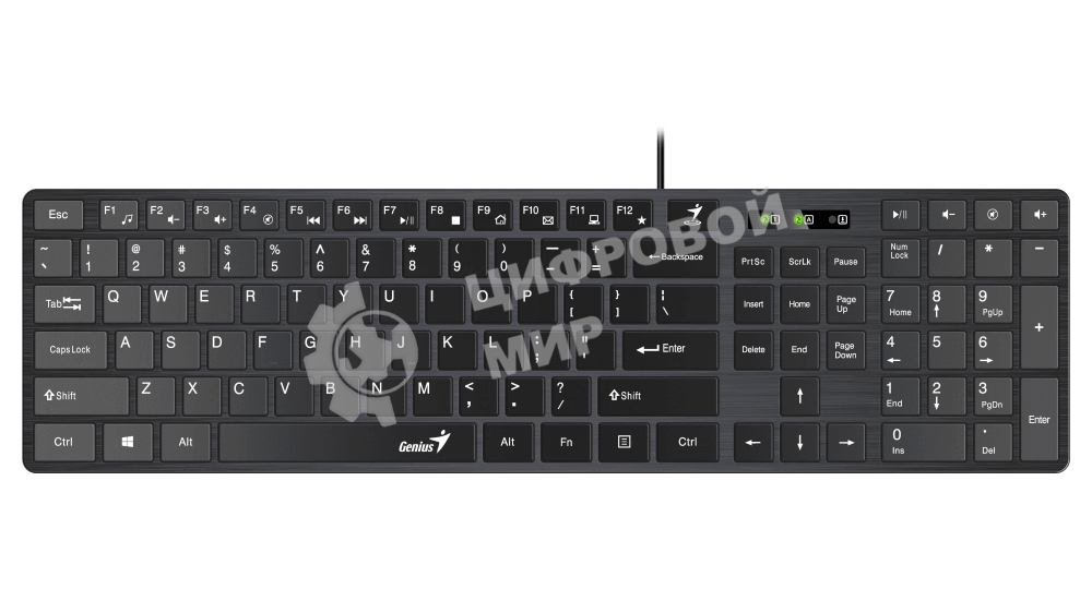 Клавиатура проводная Genius SlimStar 126, USB, черный