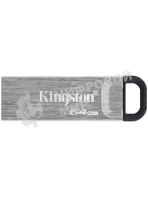 Флешка USB Kingston DataTraveler KYSON (DTKN/64GB), 64Gb, USB 3.2 Gen 1, R/W 200/60, серебристый/черный