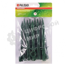 Колышек Palisad 20 см с установ. кольцом для креп. укрыв. мат. и пленки 10шт/уп, зеленый