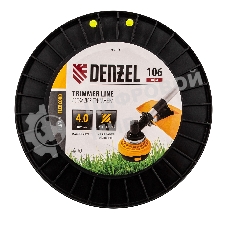 Леска для триммера Denzel витой квадрат, 4,0мм х 106м, на DIN катушке FLEX CORD