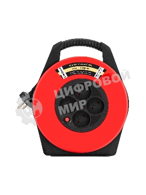 Удлинитель на катушке ExeGate Master ECS-10-2-10 (4 евророзетки, IP20, 10м, защита от детей, защита от перегрузки, 2х0,75мм2, 10А/2.3кВт)