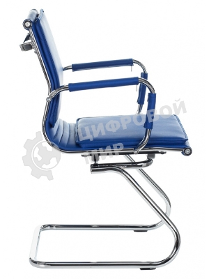 Кресло Бюрократ CH-993-Low-V/blue синий, экокожа, 120 кг, механизм качания, низкая спинка