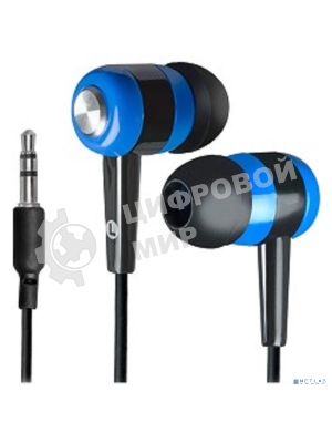 Наушники проводные Defender Basic 616 черный/синий, внутриканальные, Jack 3.5 мм