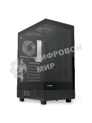 Компьютерный корпус HSPD F510, Panoramic Mid Tower, черный, TG, 0.5 SPCC, 3x120мм ARGb ATX, mATX, mITX 180/280/160мм 1x2.5