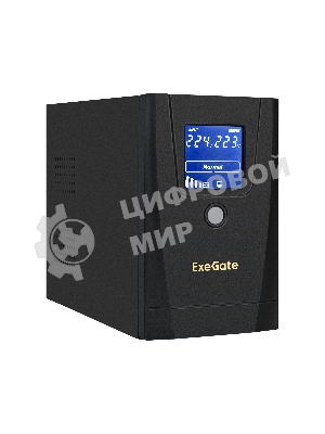 Источник бесперебойного питания ExeGate SpecialPro Smart LLB-650.LCD.AVR.1SH.2C13.RJ.USB 650VA/360W, LCD, AVR,1*Schuko+2*C13, RJ45/11,USB, металлический корпус, черный